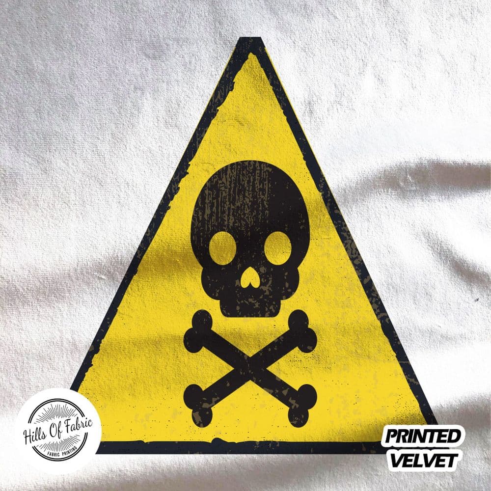 atomic warning sign Fabric Panel