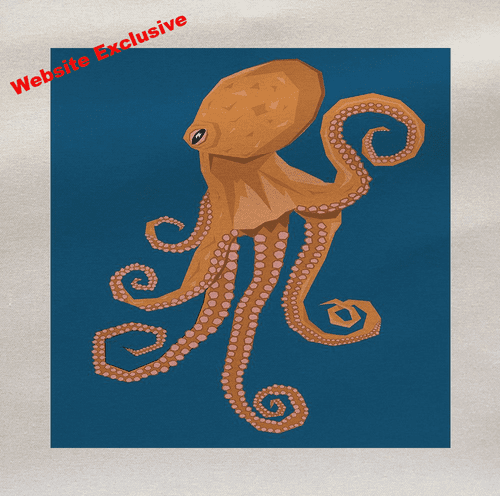 Octopus Fa Ric Panel Blue Orange Octopus Sea Fabric Panel
