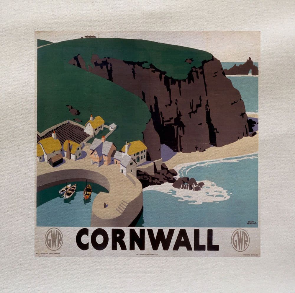 Cornwall sea cliff Printed Fabric Panel