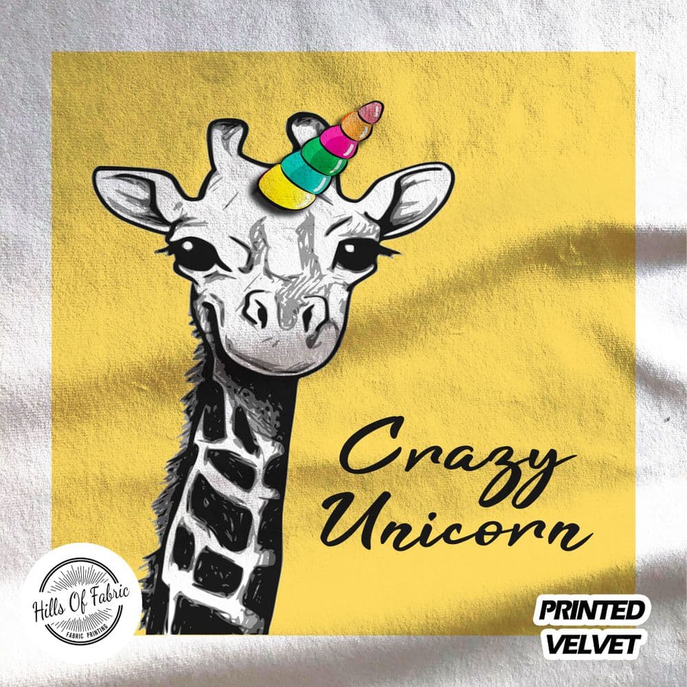 crazy unicorn poster fabric pannel