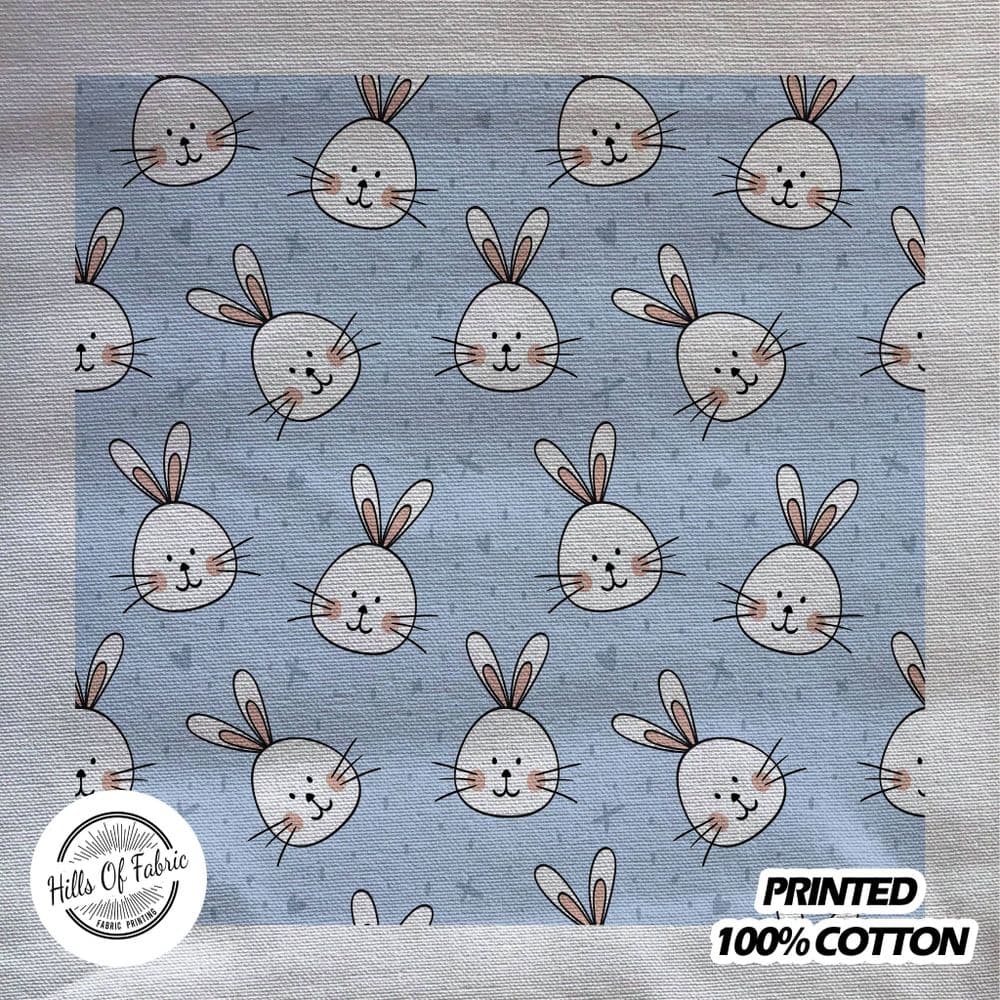 Easter Bunny Rabbit Pattern Printed Fabric Panel
