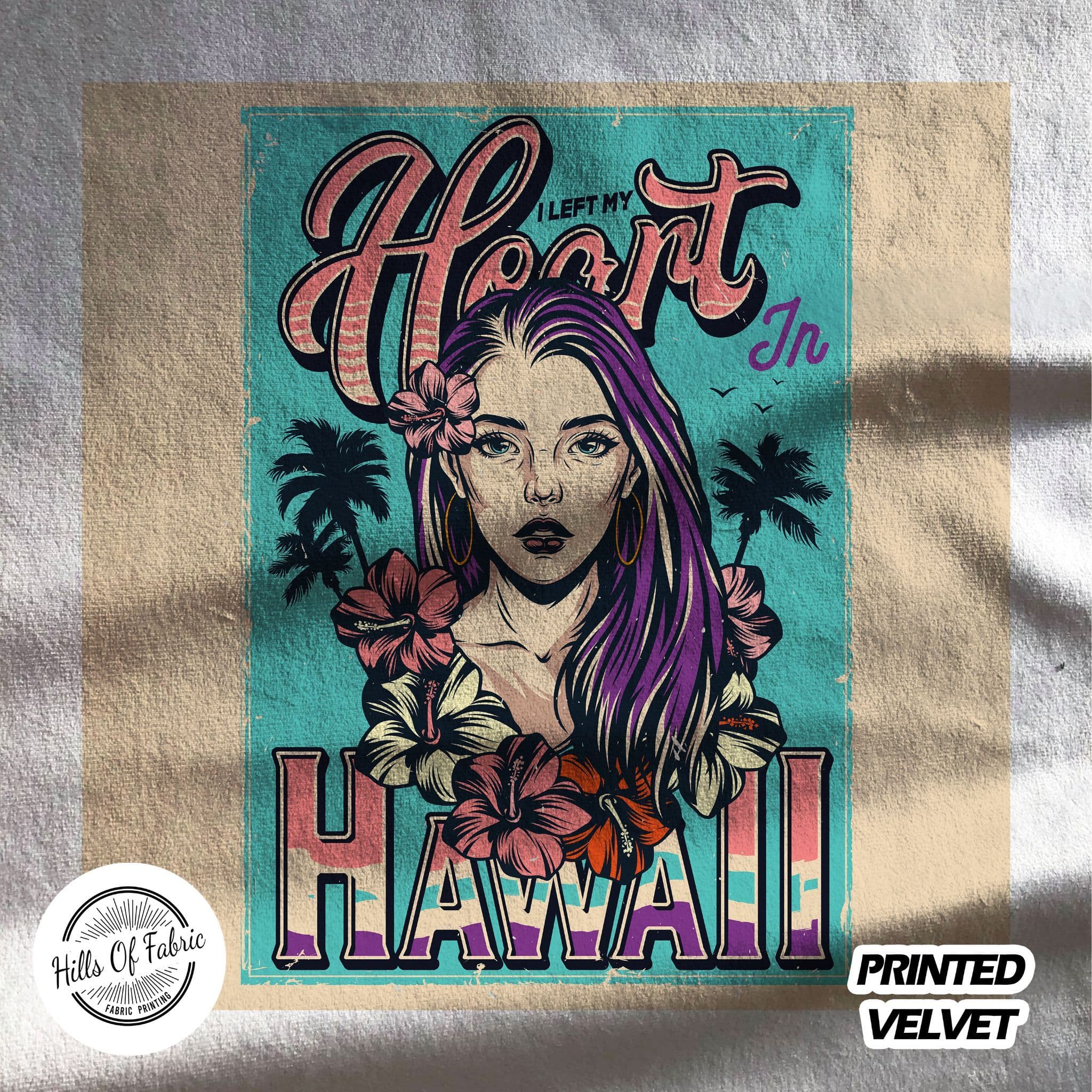 heart in hawaii Fabric Panel