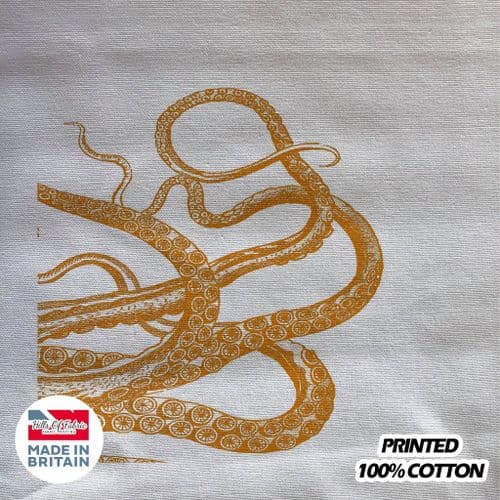 Octopus Illustration Tenticle Nautical - Fabric Panel