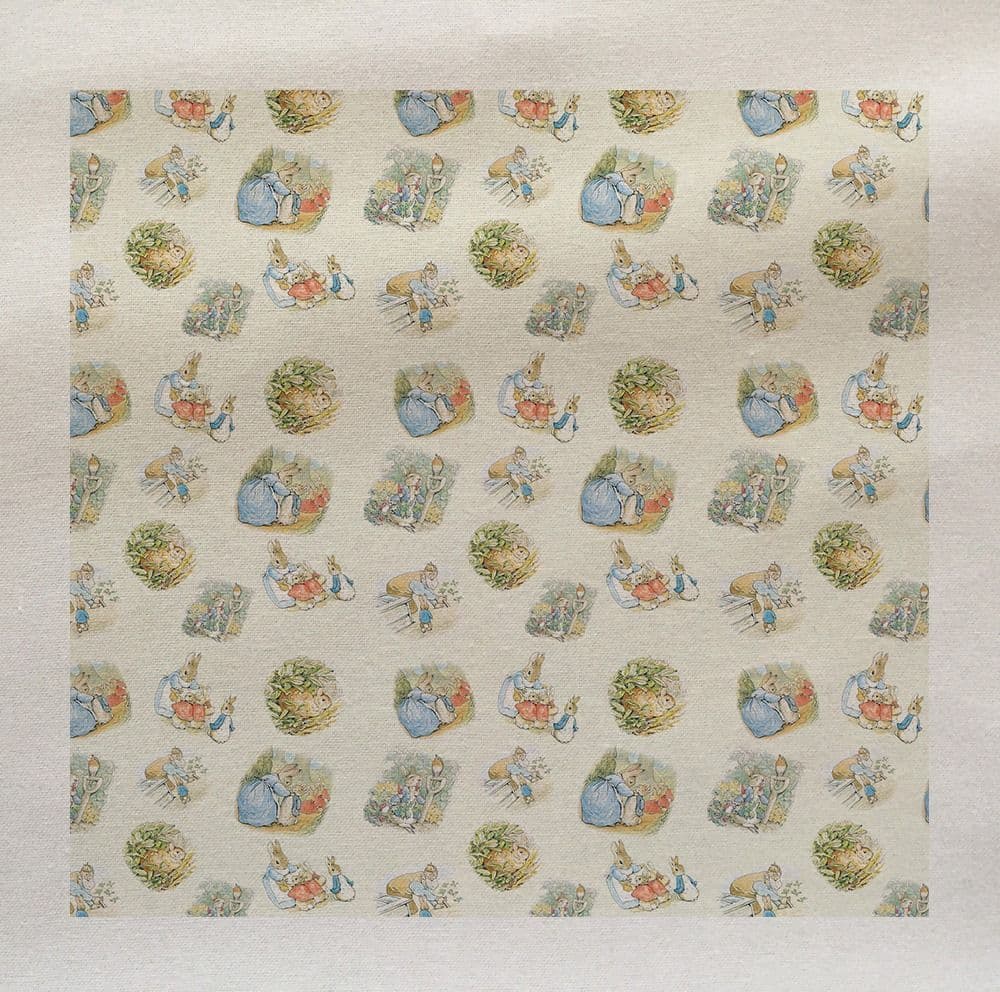 Peter Rabbit Pattern Nursery Printed Fabric Panel