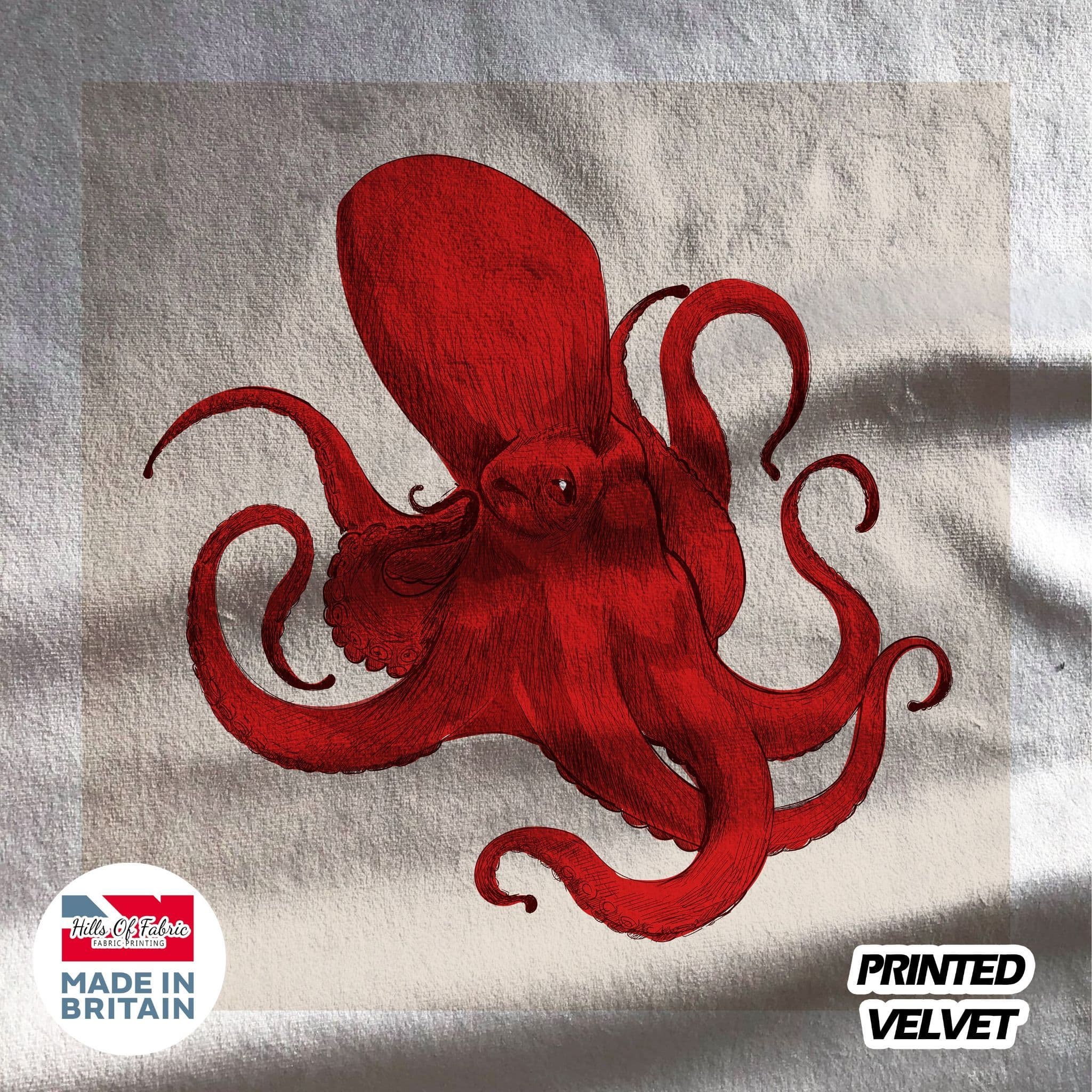Octopus Fa Ric Panel Red Octopus Sea Fabric Panel