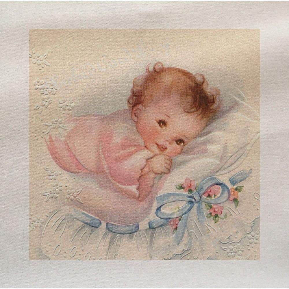 Vintage Baby Cot Crib Fabric Panel