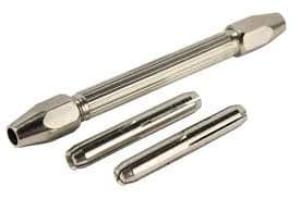 Double ended pin vice 0 - 3mm drill holding collets