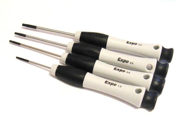 Metric hex drivers 1.5mm-3mm Expo drills hex screwdrivers