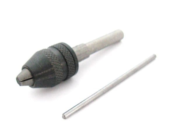Mini 3 jaw pin chuck 0.5mm - 3.8mm capacity with 6.5mm shaft