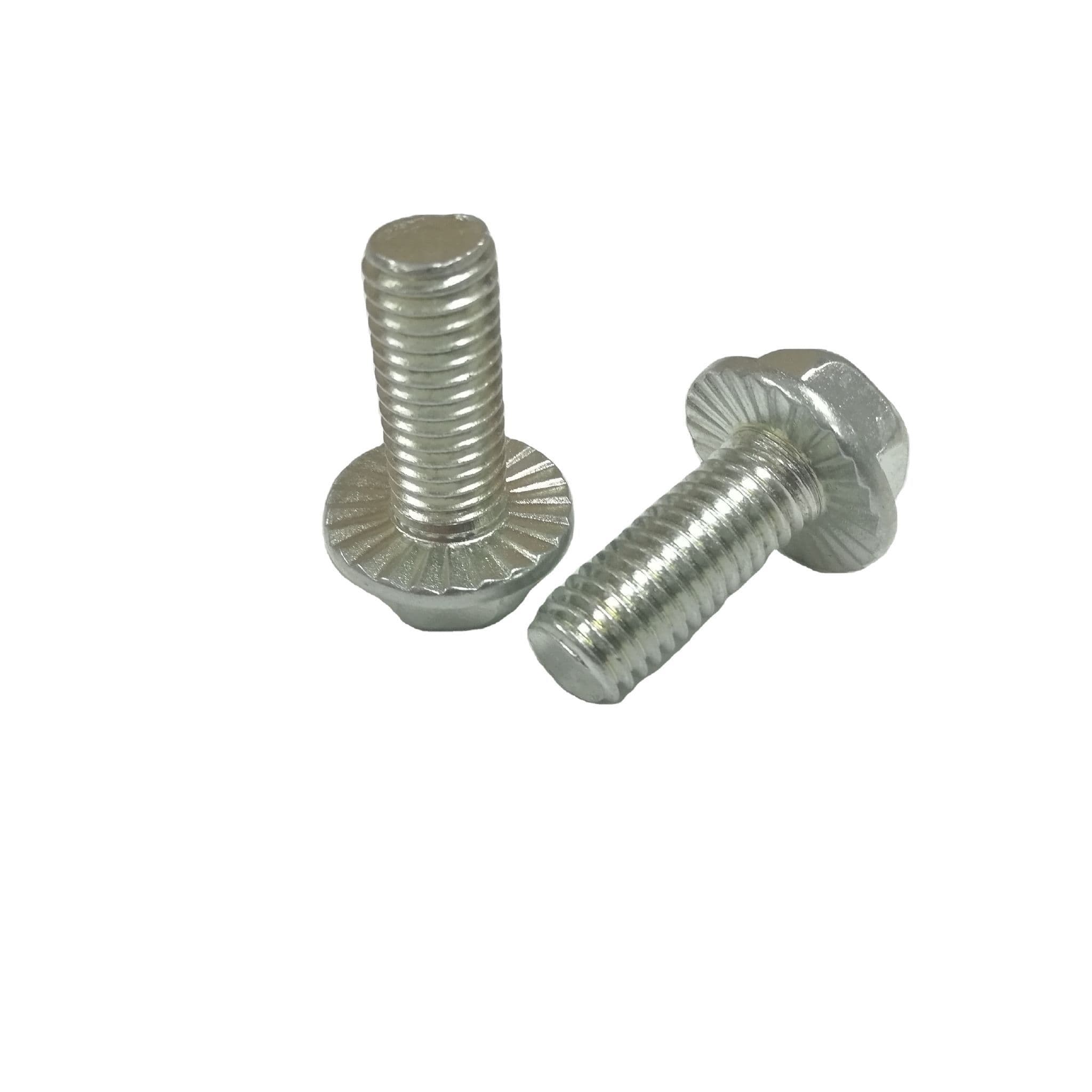 M8 X 20mm Flange Serrated Hex Bolt DIN 6921 Metric 8.8 Grade Zinc Plate Fully Threaded