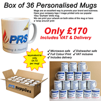 Box of 36 White Durham Mugs