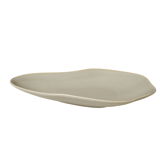 Broste Copenhagen 'Limfjord' Stoneware Plate Light Grey 14.8cm x 24cm