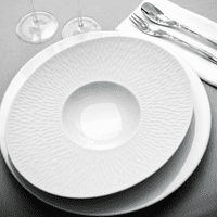 Degrenne Boreal Satin White Porcelain Oval Bowl Wide Rim 32cm