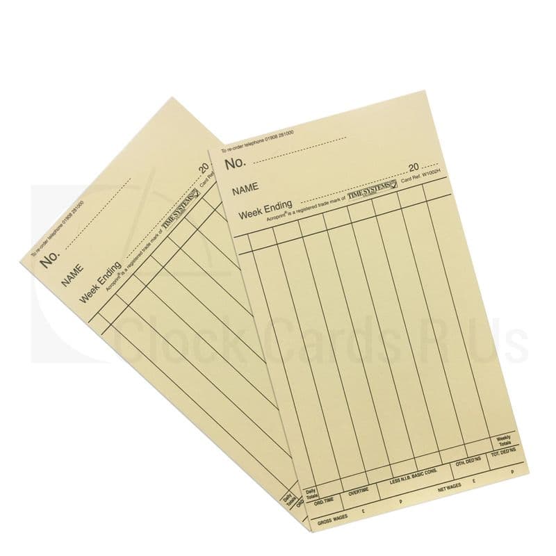 1001 Time Clock Cards