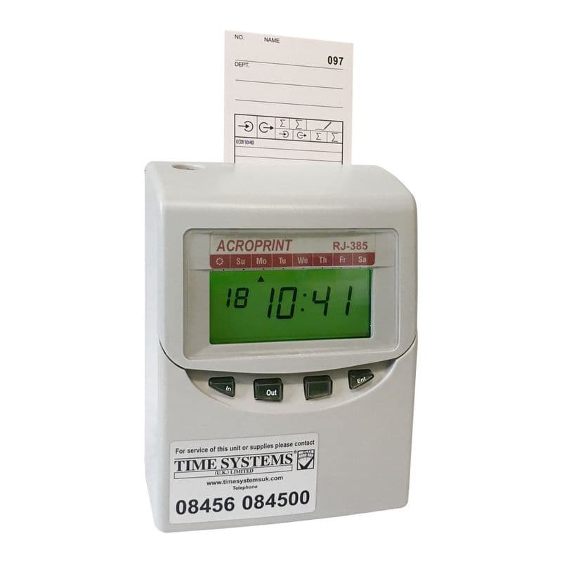 Acroprint RJ-385 Automatic Time Recorder Clocking In Machine