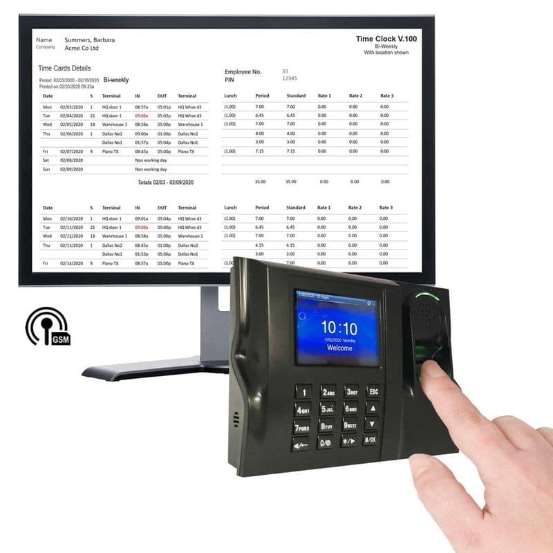 Clocking In Machine | Biometric Finger Print | GeoTime 100