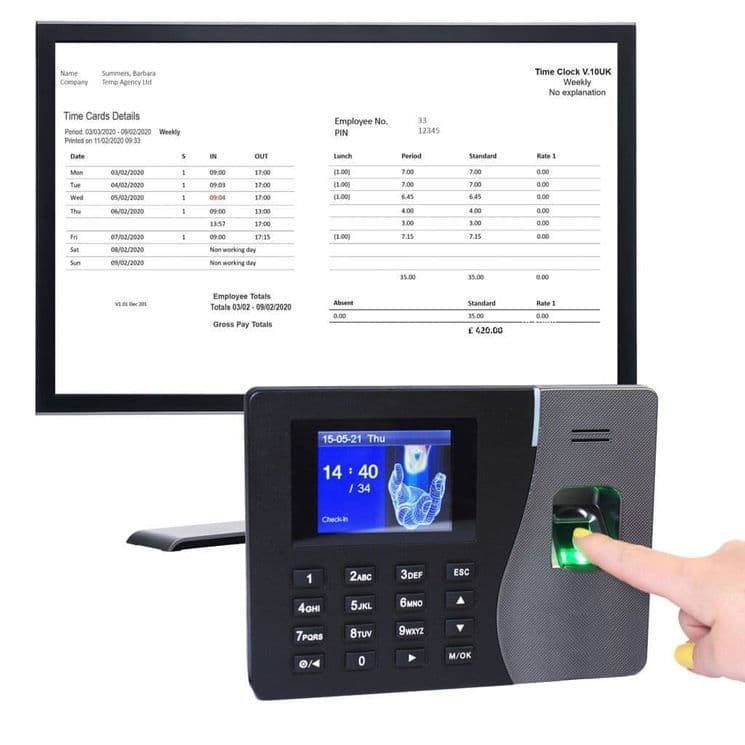 Clocking In Machine | Biometric Fingerprint | GeoTime 10+