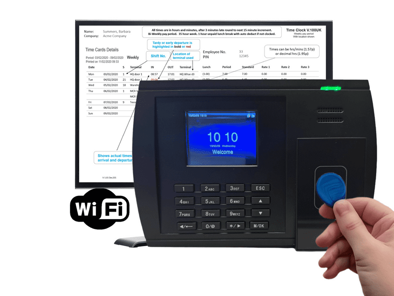 Clocking In Machine | RFID proximity tag badge | Proxtime 100