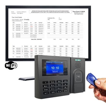 ProxTime 100 Wifi | Proximity RFID tag clocking in machine including 15 tags