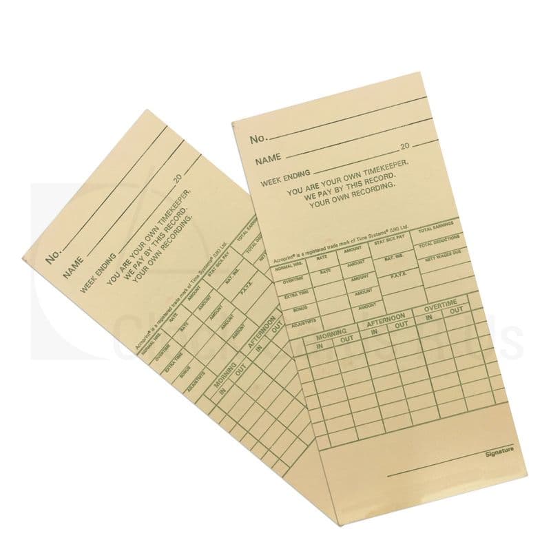 REF 350 Time Clock Cards