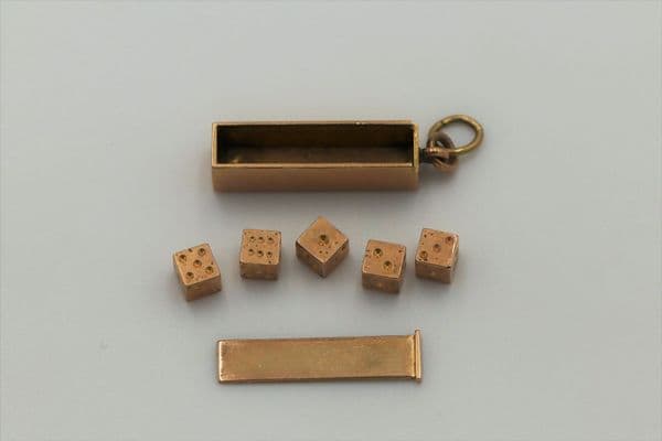 9ct Gold solid toy dice pendant