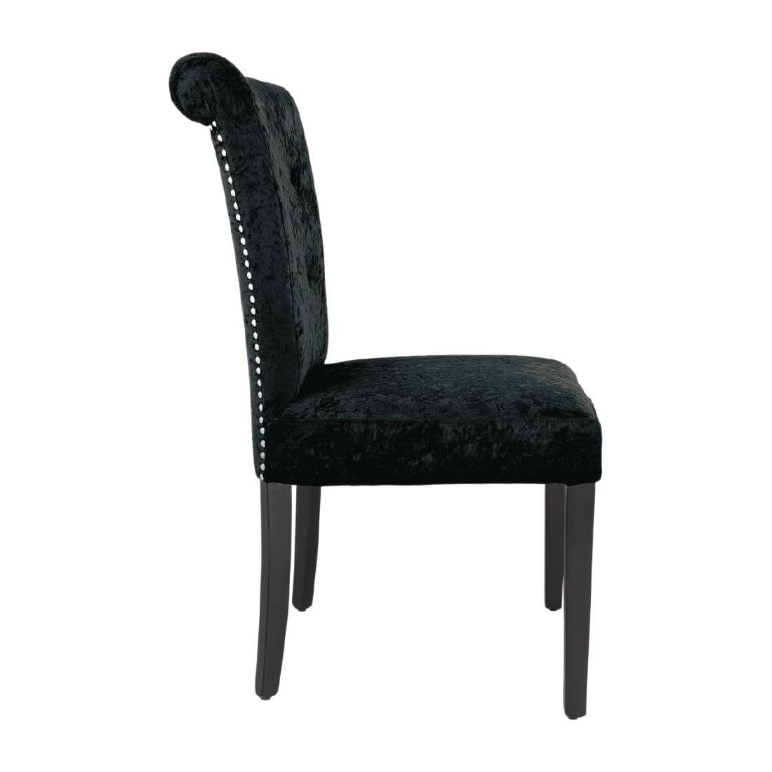 Crushed Velvet Dining Chair Black