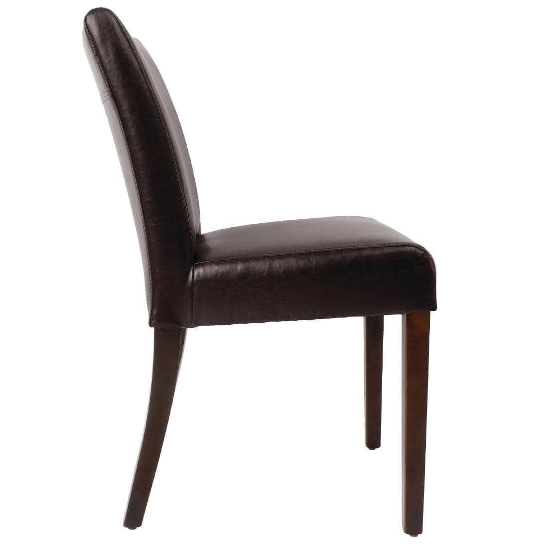 Faux Leather Contemporary Dining Chair Dark Brown