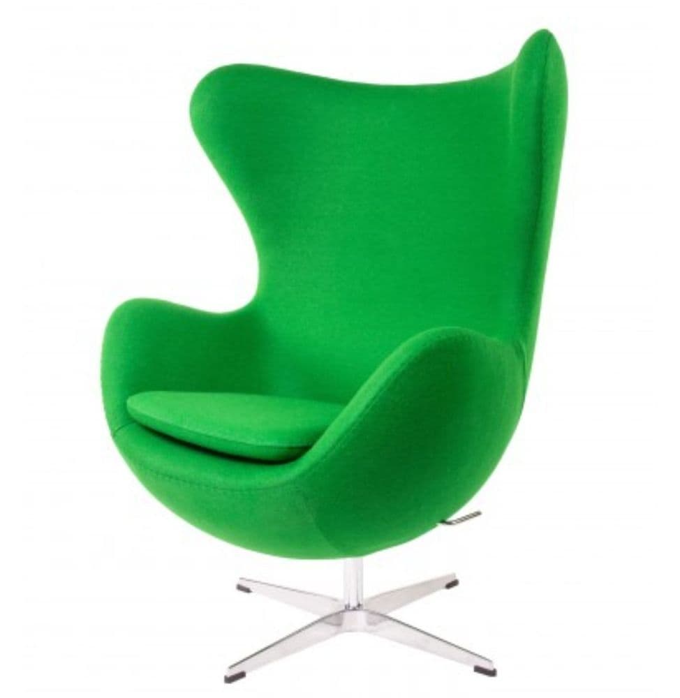 Jacobsen Inspired Cashmere Egg Chair Green