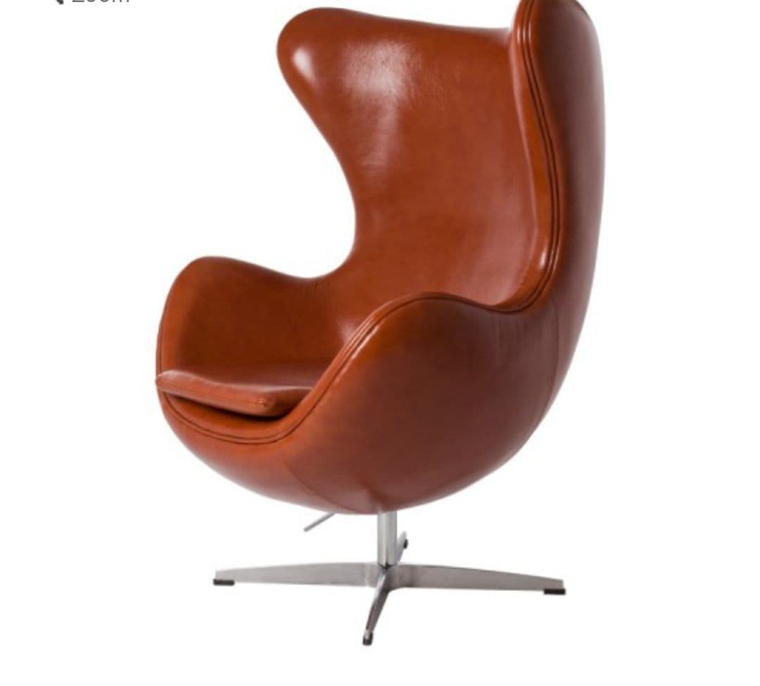 Jacobsen Inspired Leather Egg Chair Antique Brown