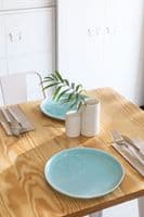 Tolix Square High Table (60x60) - White And Natural Wood
