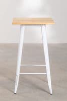 Tolix Square High Table (60x60) - White And Natural Wood