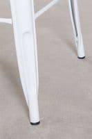 Tolix Square High Table (60x60) - White And Natural Wood