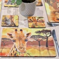 Africa Animals Placemat and Coaster Set