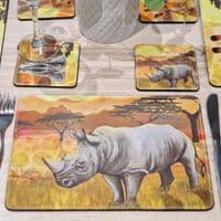 Africa Animals Placemat and Coaster Set