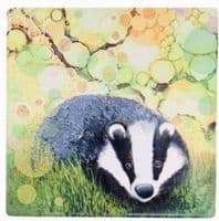 Badger Ceramic Coaster - Woodland Wildlife