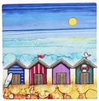 BDBD  x 4 Beach Huts Coaster