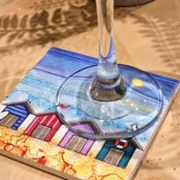 BDBD  x 4 Beach Huts Coaster