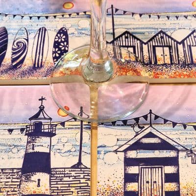 Beach Hut Night time set of 4 Coasters