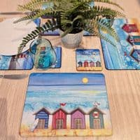 Beach Hut Placemat and Coaster Set (BDBD)