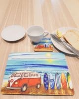 Beach Hut Sea Placemat and Coaster Set (BTS)
