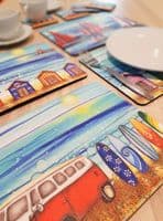 Beach Hut Sea Placemat and Coaster Set (BTS)