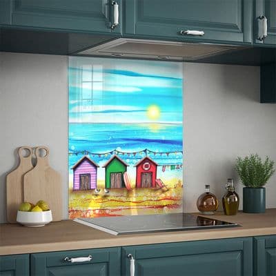 Beach huts and Deckchair  Splashback
