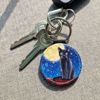 Black Cat Keyring