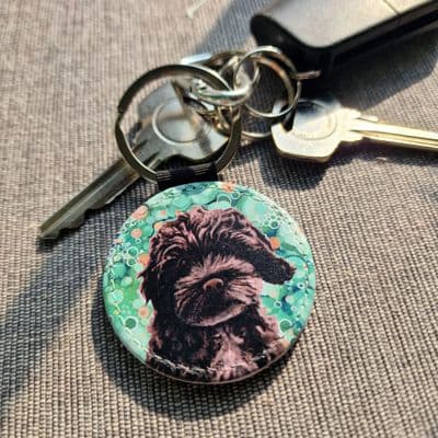 Black Cockerpoo Dog Keyring