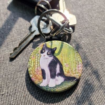Black & White Cat Keyring