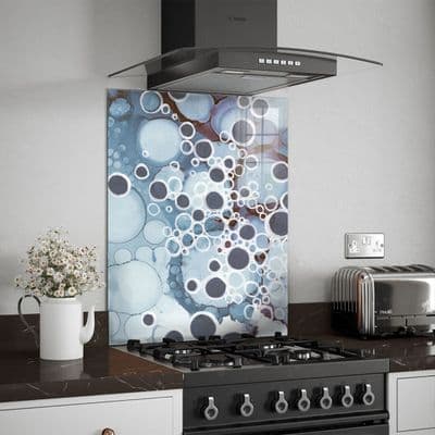 Blue Grey Abstract Bubble Splashback (161-SB)