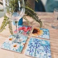 Blue Sunflower Coaster