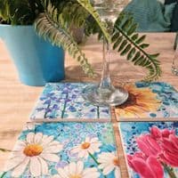 Blue Sunflower Coaster