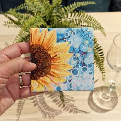 Blue Sunflower Coaster