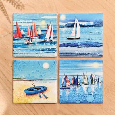 Boats Set of 4 Coasters